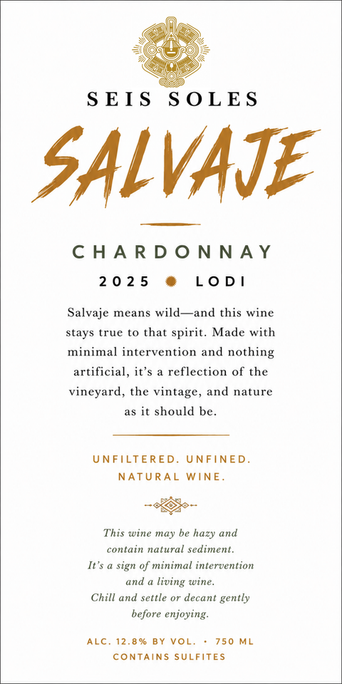Salvaje- 2025 Lodi Unfiltered Chardonnay